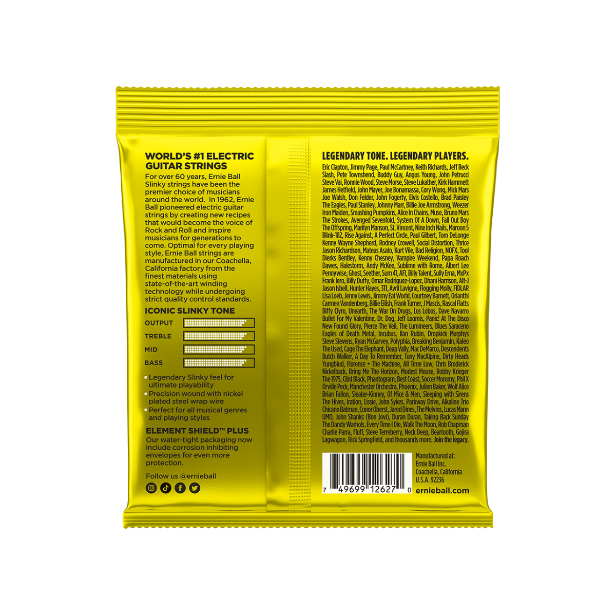 cuerdas para guitarra eléctrica ernie ball beefy slinky