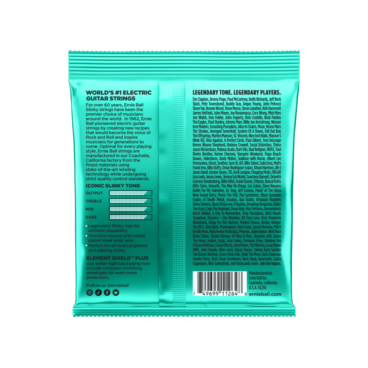 cuerdas de guitarra eléctrica ernie ball not even slinky