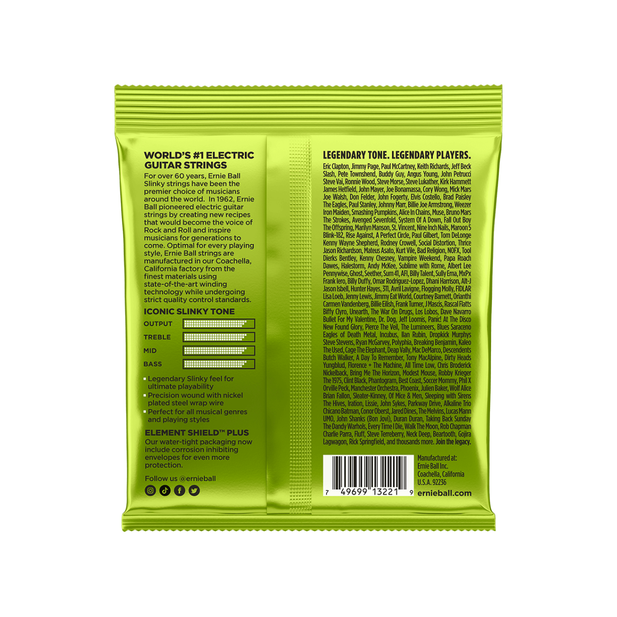 cuerdas ernie ball regular slinky en pack de 3