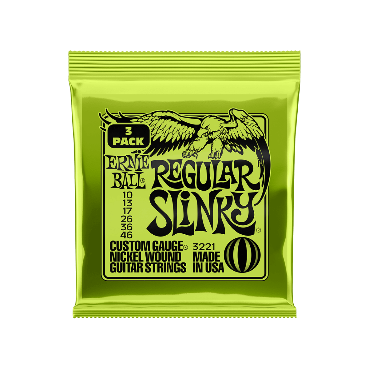 cuerdas ernie ball regular slinky en pack de 3